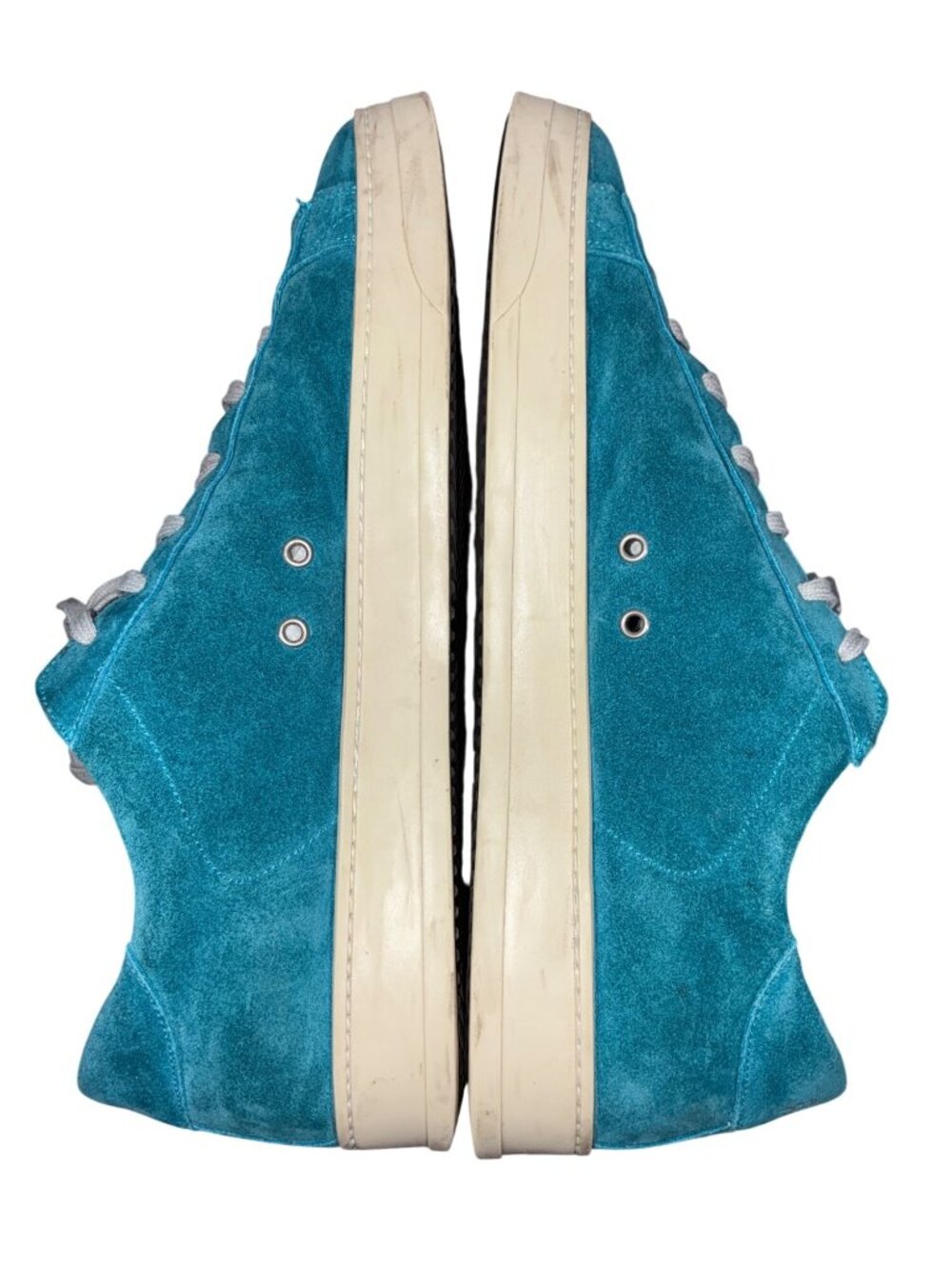 P448 Jack Caraibi Mens Low Top Suede Sneakers EU 48 US 14 Turquoise Blue - Picture 11 of 14